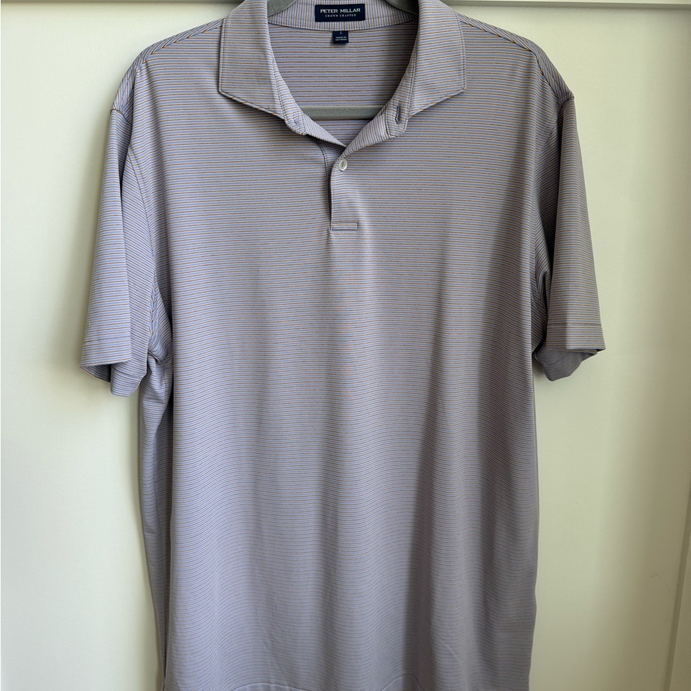 Peter Millar Men's Lavender Striped Polo Shirt